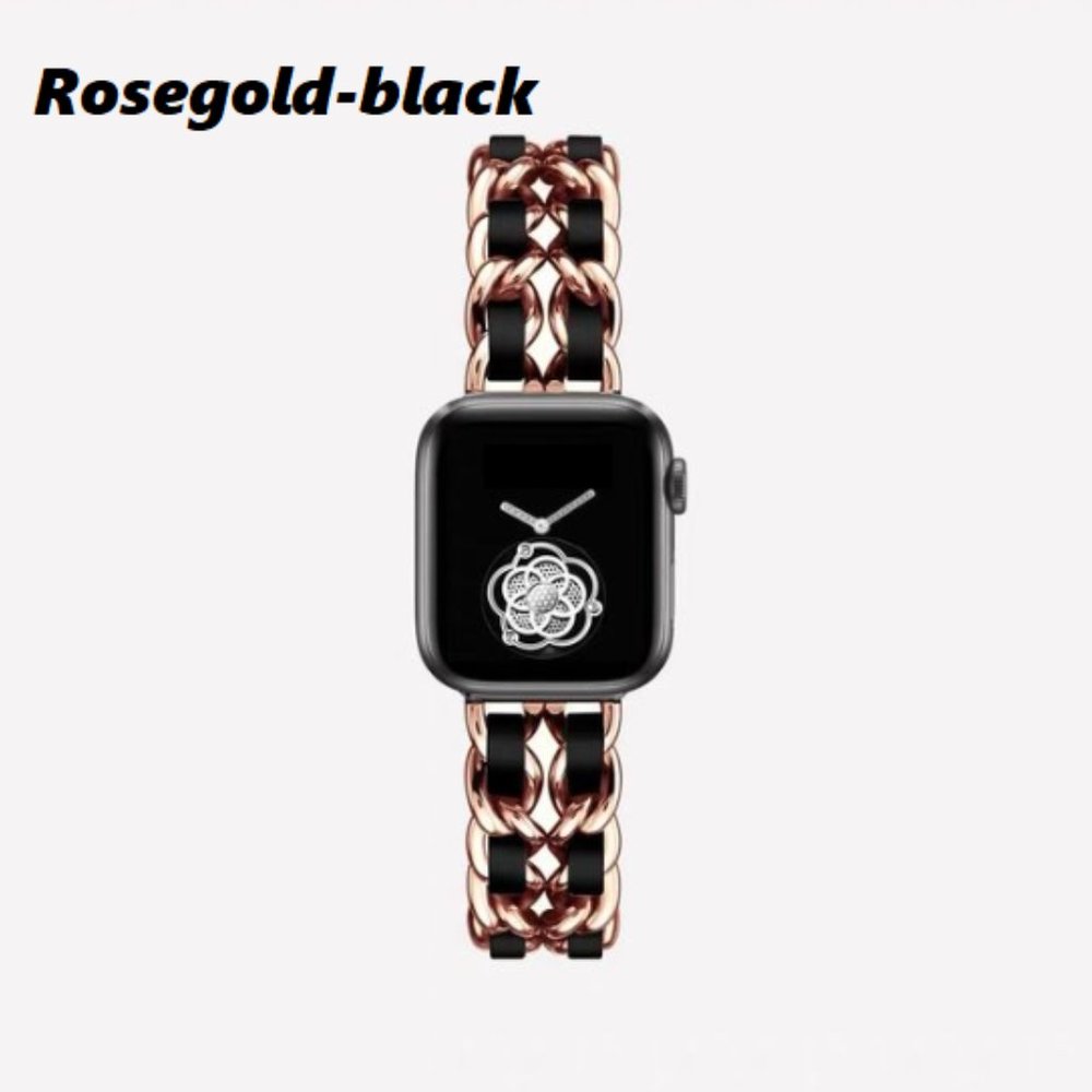 NEW Strap Chain Leather Stainless Band For Apple Watch - BB - Picture 9 of 16